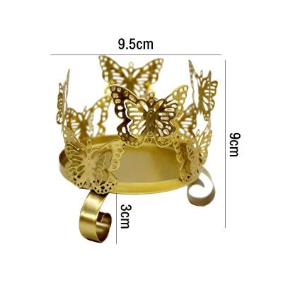 China Nordic Europe Butterfly Gold Wedding Props Bedroom Decoration Wrought Iron Home Decorative Candle Holder for sale