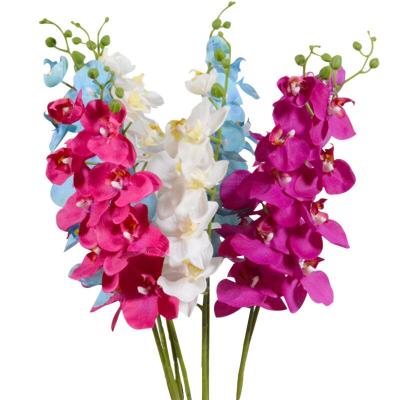 China Europe 9 artificial flowers wedding decoration large phalaenopsis fabric woolen cloth bouquets simulation European home orchids for sale