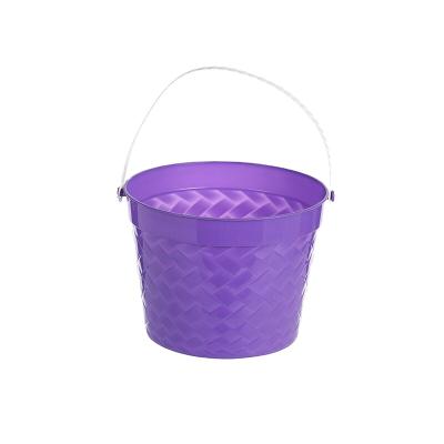 China PP Factory Direct Plastic Easter Egg Storage Bucket Beach Toy Buckets Daily Fruit Slant Grid Storage Bucket for sale