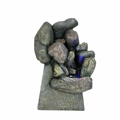 China China Resin Light Water Office Home Vivid LED Fountain Indoor Rockery Waterfall Fountain for sale