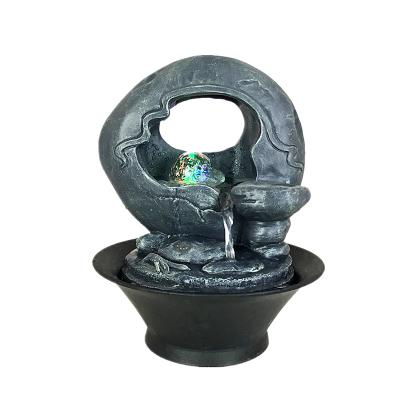 China China Resin Water Fountain Indoor Modern Stone Water Fountain Waterfall Fountain Decoration H9.8 Inches for sale