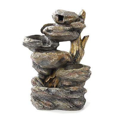 China China Resin Rock Water Fountain Water Feature Desktop Decoration for Office Home for sale