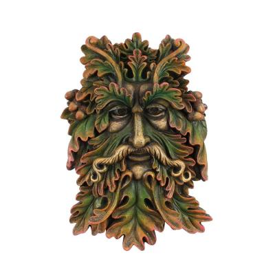 China Europe Resin Green Man Tree Face Plaque Garden Hanging Decoration for sale