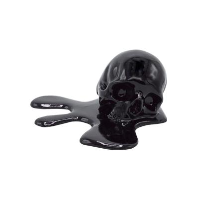 China Europe Black Resin Fused Skull Head Halloween Decoration Desktop Gifts for sale