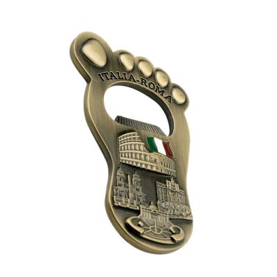 China Resin Italy Roma Beer Bottle Opener Europe Italy Souvenirs Foot Shaped Figurine for sale