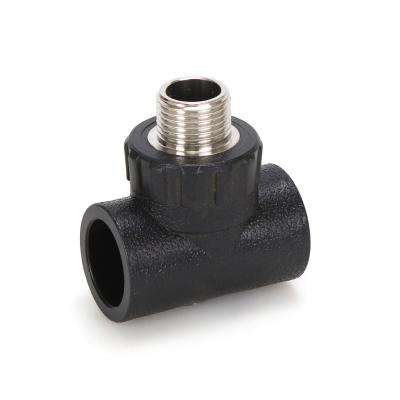 China china factory wholesale black color hdpe pipe fitting - male tee equal for sale