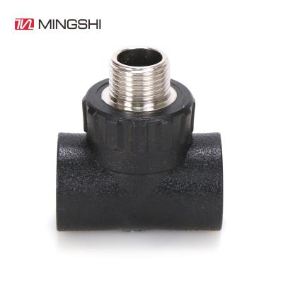 China High Density Male Water Pipe System Tee PE Fittings With Black Color For Water System for sale