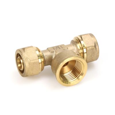 China Compression fittings in brass for pex gas and water pipes --Female elbow round for sale