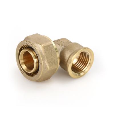 China Brass Compression Fittings Fitting For Pex Pipes --Female Elbow Round for sale