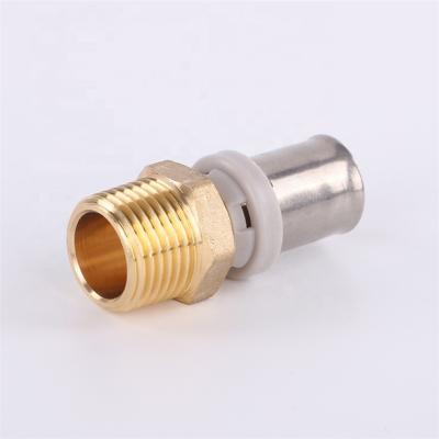 China Brass Top Selling Wall Mounting Brass Press Fitting Multilayer Pipe Press M Profile Fixture for sale