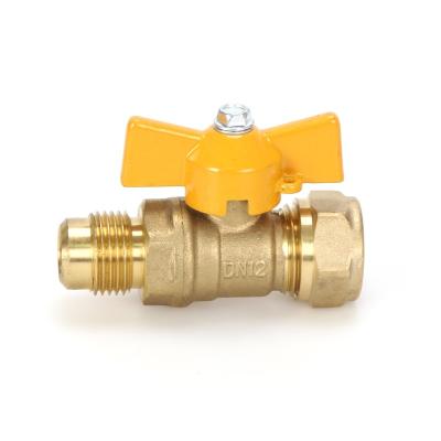 China Brass plated or natue color stainless steel lockable ball valve hot sale for sale