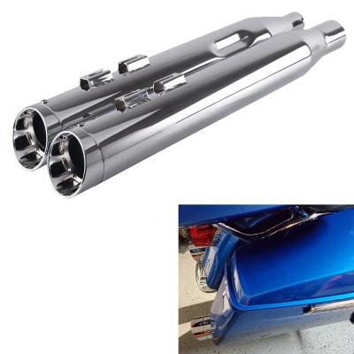 China Loud 4.0 Inch Slip On Mufflers For 2017-Up Touring Models Headers Or Stock Aftermarker Head Pipes Compatible With Stock Mufflers Left-1.75