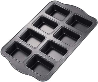 China 8 Cavity Viable Mini Loaf Pan Mini Bread Loaf Baking Pan Mini Brownie Pan for sale