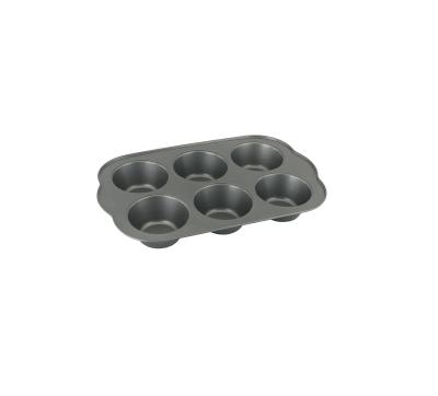 China Sustainable 6Cup Jumbo Muffin Pan Cupcake Casserole Muffin Tray Ultra Non-Stick Coating Dishwasher Safe for sale