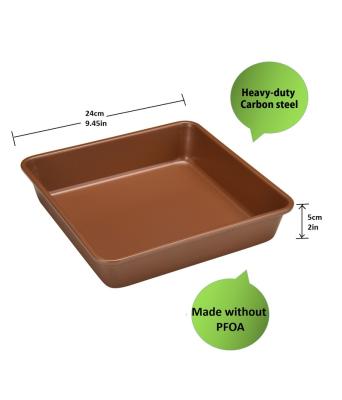 China Food Grade Kitchen Tools 9in Square Non Stick Bakeware Baking Pan Carbon Steel Metal Bake Cake Mold Pan for sale