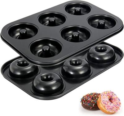 China Disposable Non-Stick 6-Cavity Donut Molds Bagels Donut Maker Pan for sale