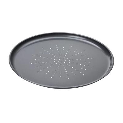 China Durable Carbon Steel Pizza Crisper Round Non-Stick 12in Pizza Pan Perforated Pizza Sheet for sale