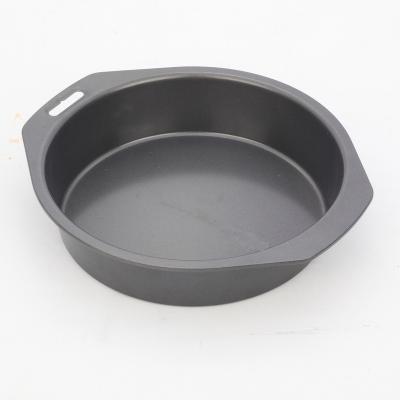 China 8 Inch Round Cake Pan Non-Stick Carbon Steel Baking Viable Tin Oven Dish For Bread Pizza for sale