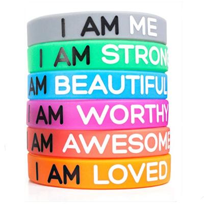 China Wholesale Customized Casual / Sports Silicone Wristbands Handsome Wristbands Personalized Wristbands With Text for sale