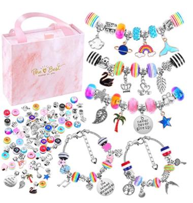 China Acrylic charm bracelet kit, jewelry kit with charm beads for bracelet jewelry making crafts for sale