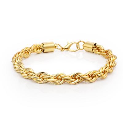 China Retro Simple Twist Bangle Women's Fashion / Personality Bangle Bracelet Real Gold Plated 6mm / 3mm for sale