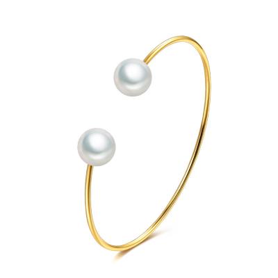 China Fashion romantic hot open adjustable bangle simple pearl bracelet sale gold plated ladies bracelet jewelry for sale