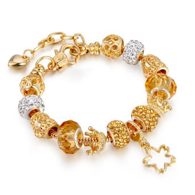 China Wholesale FASHIONABLE Gold Plated Charm Chakra Bracelet Men Women Adjustable Alloy Bracelet Beaded Bracelet for sale