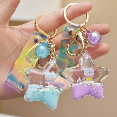 China Promotion Gift Glitter Holographic Star Charm Acrylic Key Chain Key Chain for sale