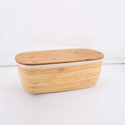 China French Bamboo Freshness Keeping Cover Vintage Food Containers Bread Storage Box for sale