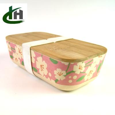 China Lid bamboo fiber hot air freshness preservation tight selling food container, storage box, lunch box for sale