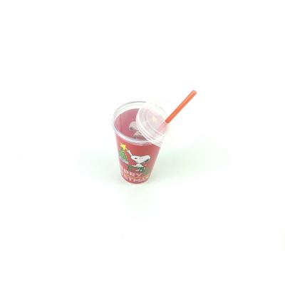 China Good quality various single wall cute transparent plastic cup with lid for sale