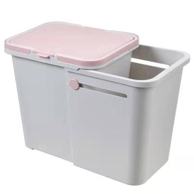 China Living Room Household Living Room Waste 3 Viable Retractable Kitchen Storage Bin Portable Dry And Wet Recyclable Bucket for sale