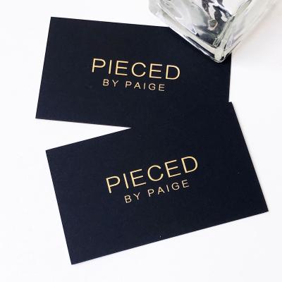 China Recycled Materials Luxury Custom Printing Black Paper Business Card With Gold Edge Thick Cardboard Printing Service for sale