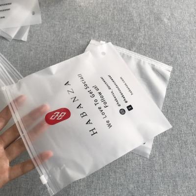 China Low MOQ 100 BIODEGRADABLE custom frosted zipper bags, clear matte zipper lock bag, clothing packaging plastic EVA zipper zipper bag for sale