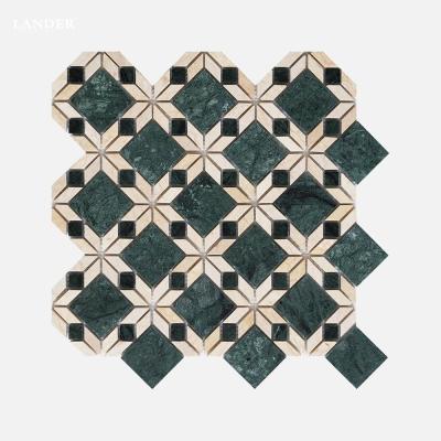 China CLASSIC green natural marble mosaic tile for kitchen and bathroom for sale