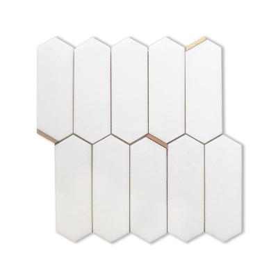 China Marble Waterjet Stone and Bathroom Project Backsplash Kitchen Wall Parquet Hexagon Floor Mosaic Slab Backsplash for sale