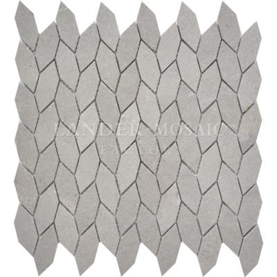 China Parquet mosaic marble slab backsplash floor tiles mosaic sheet shaped gray marble floor tile for sale