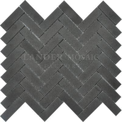 China Black Square Natural Stone Parquet Slabs For Wall And Floor for sale