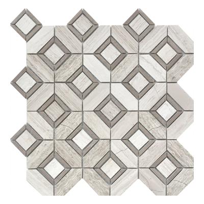 China Parquet 2018 New Design Pattern Stone Checkered Mosaic Slab For Floor And Wall for sale