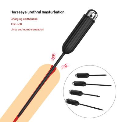 China Plug Urethral Male Catheters Penis Stimulation Sex Products Silicone Electric Shock Rechargeable Adult Massager For Men Insert Urethral Dilators for sale