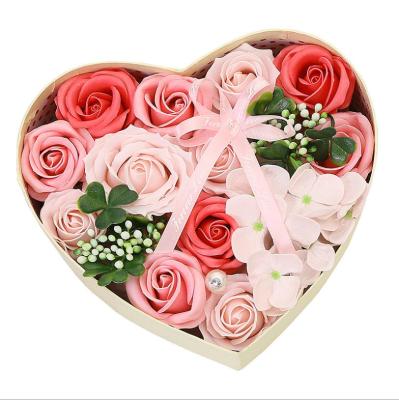 China Border Soap Environmental Friendly Flower Heart Shaped Gift Box Especially For Valentine's Day Creative Birthday Gift For Girlfriend for sale