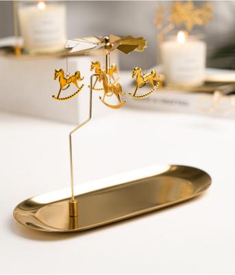 China 2021 practical/creative/beautiful/generous modern high quality hot selling carousel magnetic candlestick gold candlestick holder for sale