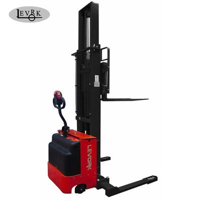 China economical 1.0 1.5ton walkie full electric stacker with wide straddle adjustable legs forks for sale 1000kg for sale