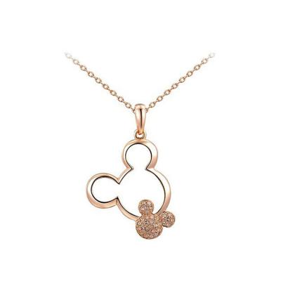 China Korean Romantic Cute Children's Necklace Alloy Jewelry Women Crystal Mouse Pendant Necklace Amazon Romantic Hot Sale for sale