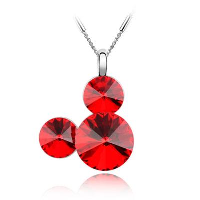 China Pure Color Crystal Mickey Lovely Necklace Gift Classic Pendant Necklace Mouse Style Jewelry Drop Earrings for sale