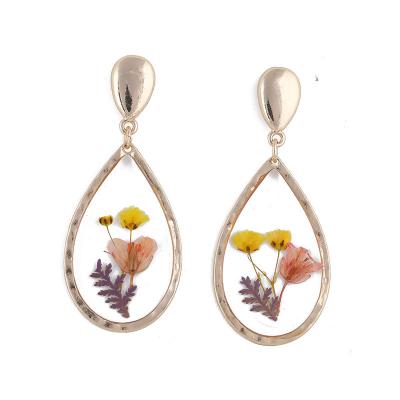 China Fashionable creative personality of 2020 new earrings dried flower water drop shape earrings women's jewelry for sale