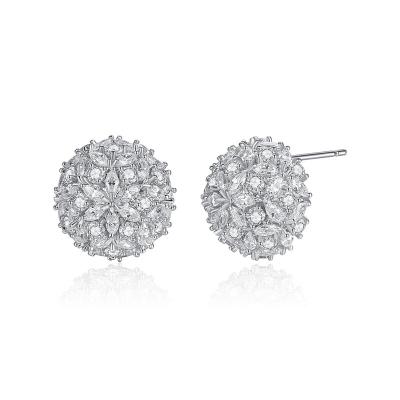 China High Quality Ladies Zircon Earrings Flower Ball Earrings Korean Flower Ball Earrings Ladies For Women Jewelry for sale