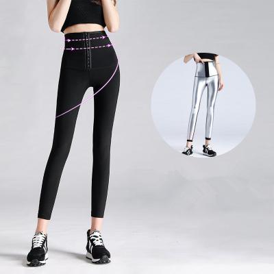 China Fat Burning Women Viable Sauna Sweat Hot Gaiters Sweats Body Shaper Pants High Waist Crochet Weight Loss Yoga Shorts for sale