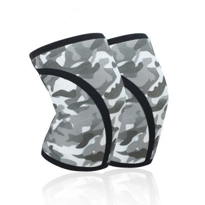 China Adult 7mm Camouflage Neoprene Weightlifting Sports Knee Compression Sleeve Supports Kneepads for sale