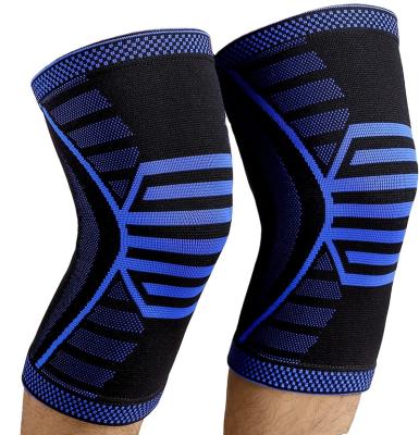 China Breathable 3D Knitted Elastic Nylon Knee Supports Sleeve Compression Sports Knee Brace for sale